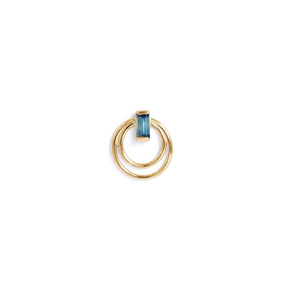 Ripple Earring / Baguette Sapphire