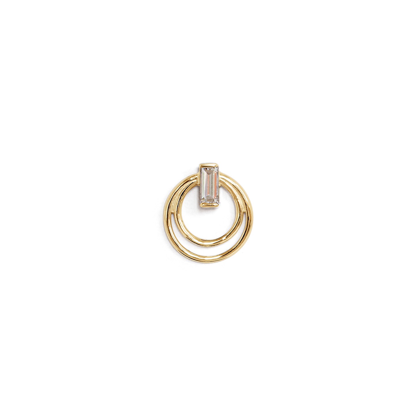 Ripple Earring / Lab Baguette Diamond by Goldpoint