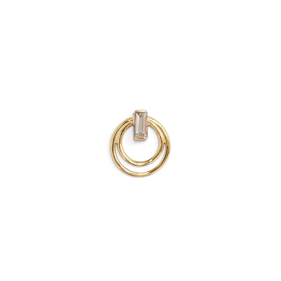 Ripple Earring / Lab Baguette Diamond