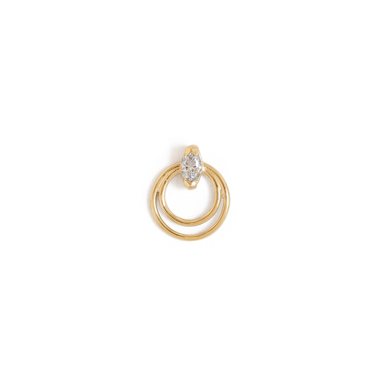 Ripple Earring / Lab Marquise Diamond