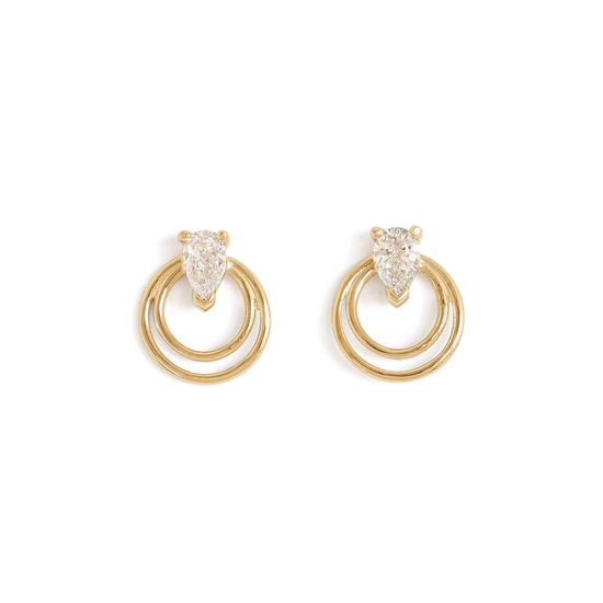 Ripple Earring / Lab Pear Diamond