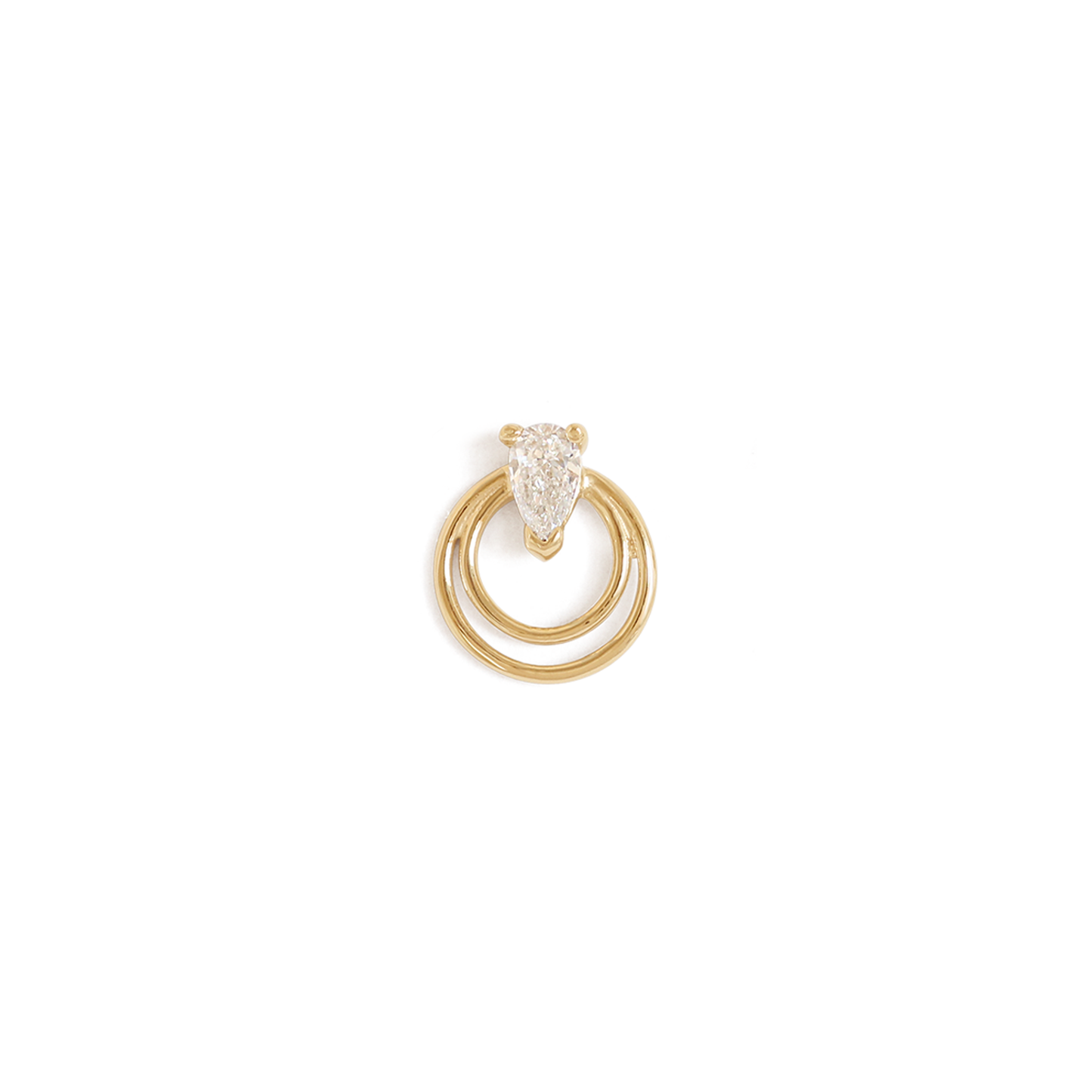 Ripple Earring / Lab Pear Diamond by Goldpoint
