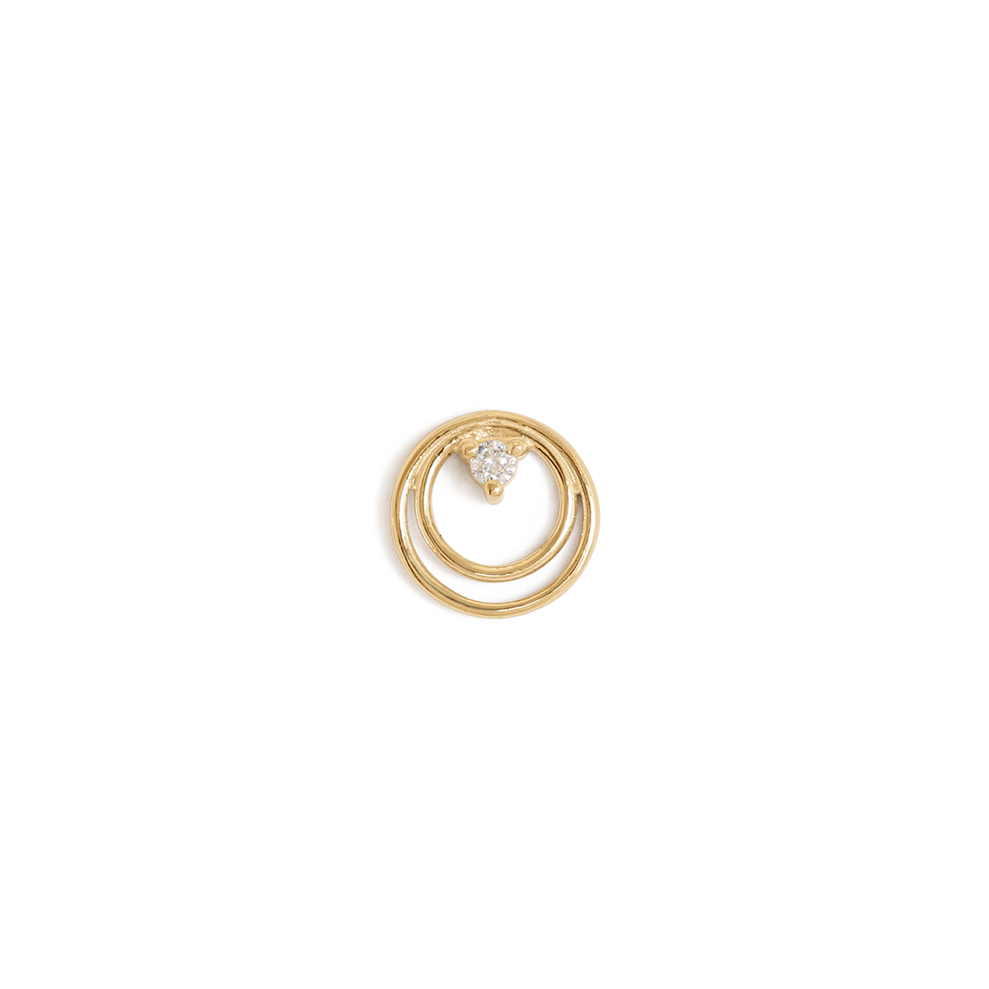 Ripple Earring / Lab Round Diamond by Goldpoint