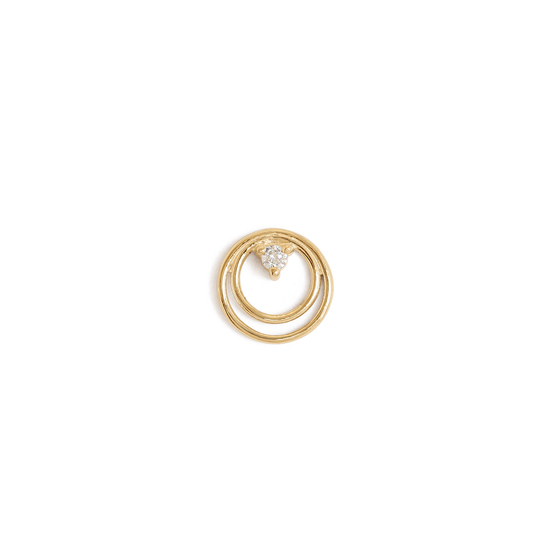 Ripple Earring / Lab Round Diamond by Goldpoint