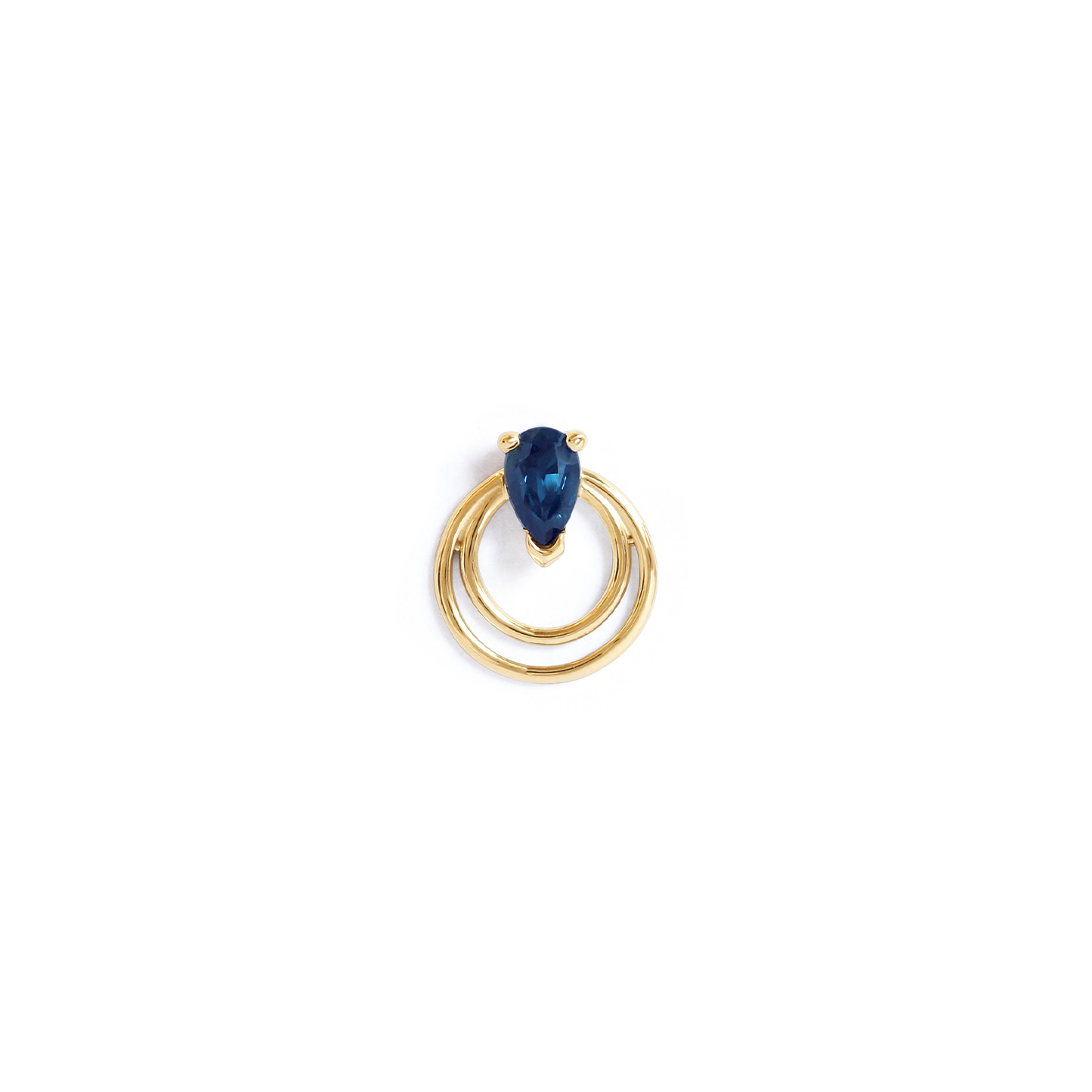 Ripple Earring / Pear Sapphire by Goldpoint