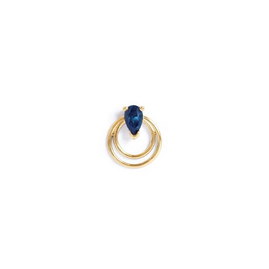Ripple Earring / Pear Sapphire by Goldpoint