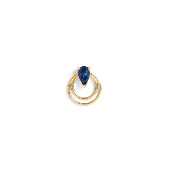Ripple Earring / Pear Sapphire