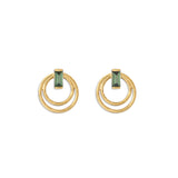 Ripple Earring / Lab Green Baguette Diamond by Goldpoint