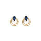 Ripple Earring / Pear Sapphire by Goldpoint