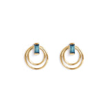 Ripple Earring / Baguette Sapphire by Goldpoint