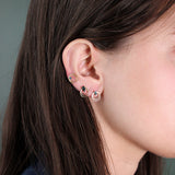 Ripple Earring / Lab Green Baguette Diamond by Goldpoint