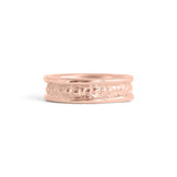 Front view of Ruins Polished Sides Band / in 18k Rose Gold by Goldpoint Jewelry