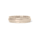 Front view of Ruins Dome Band in 14k white gold by Goldpoint Jewelry
