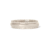 Front view of Ruins Dome Band in 18k white gold by Goldpoint Jewelry