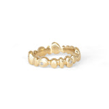 Side view of Ruins Band Medium Flush Round Lab Diamonds in 14k Yellow Gold by Goldpoint Jewelry