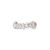 Front view of Ruins Band Medium Flush Round Lab Diamonds in Platinum by Goldpoint Jewelry