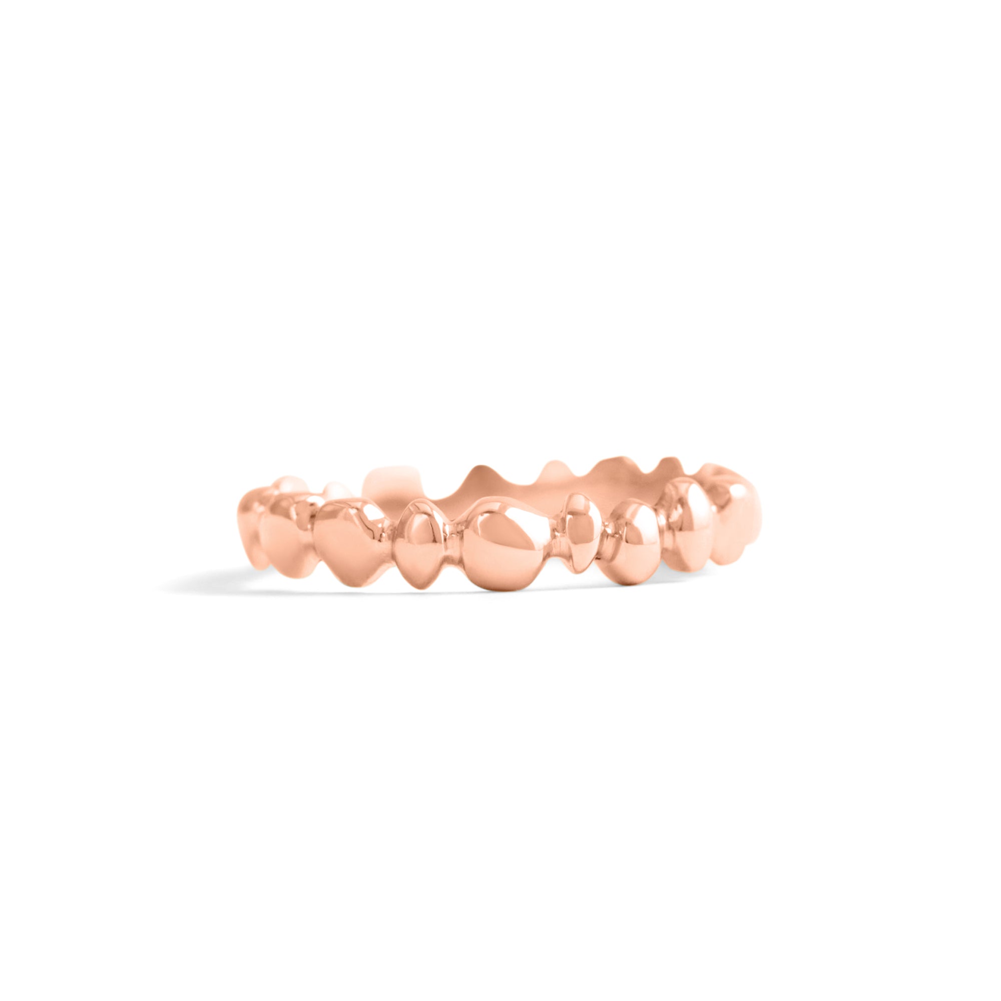 Front view of Ruins Band Thin / in 14k Rose Gold by Goldpoint Jewelry