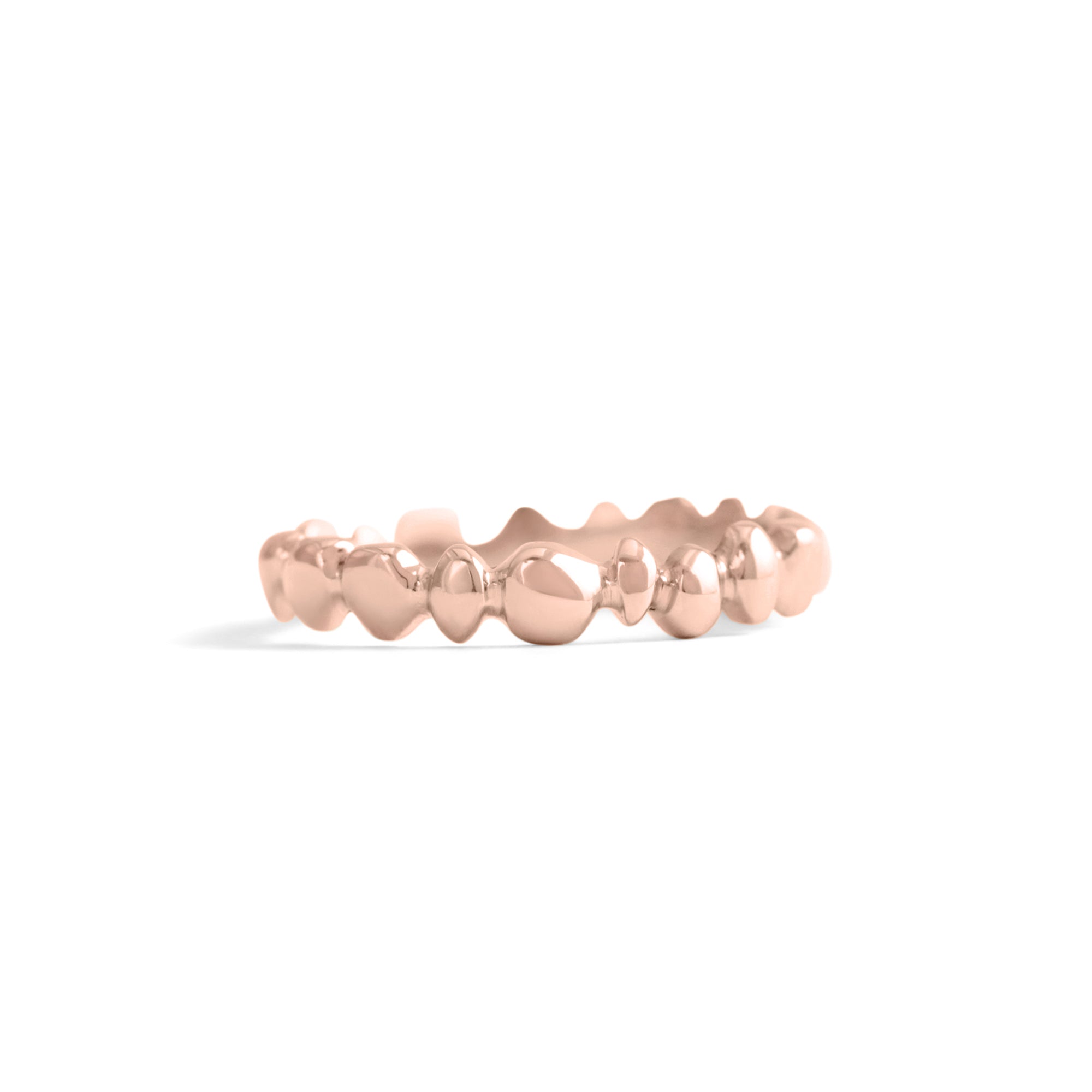 Front view of Ruins Band Thin / in 18k Rose Gold by Goldpoint Jewelry