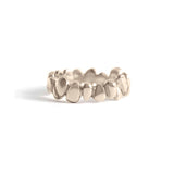 Front view of Ruins Wide Band in 14k white gold by Goldpoint Jewelry