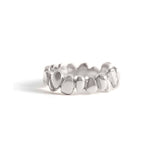 Front view of Ruins Wide Band in Platinum by Goldpoint Jewelry