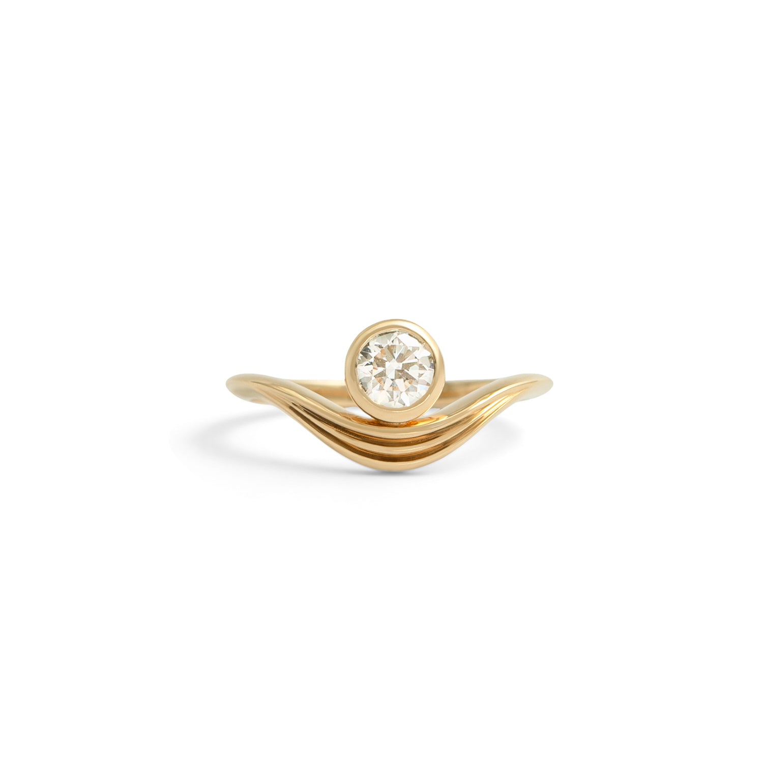 Front view of Event Horizon Ring / Round Natural Diamond 0.50ct by Sandy Rubin