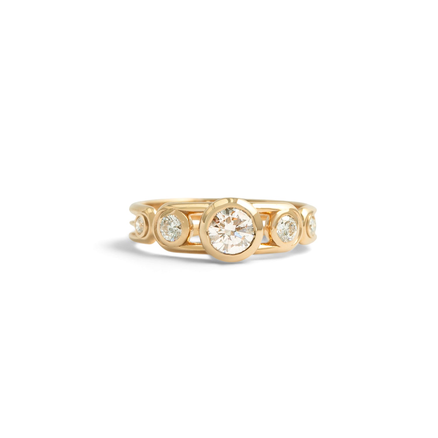 Front view of Planetarium Ring / Round Lab Diamond 0.50ct by Sandy Rubin