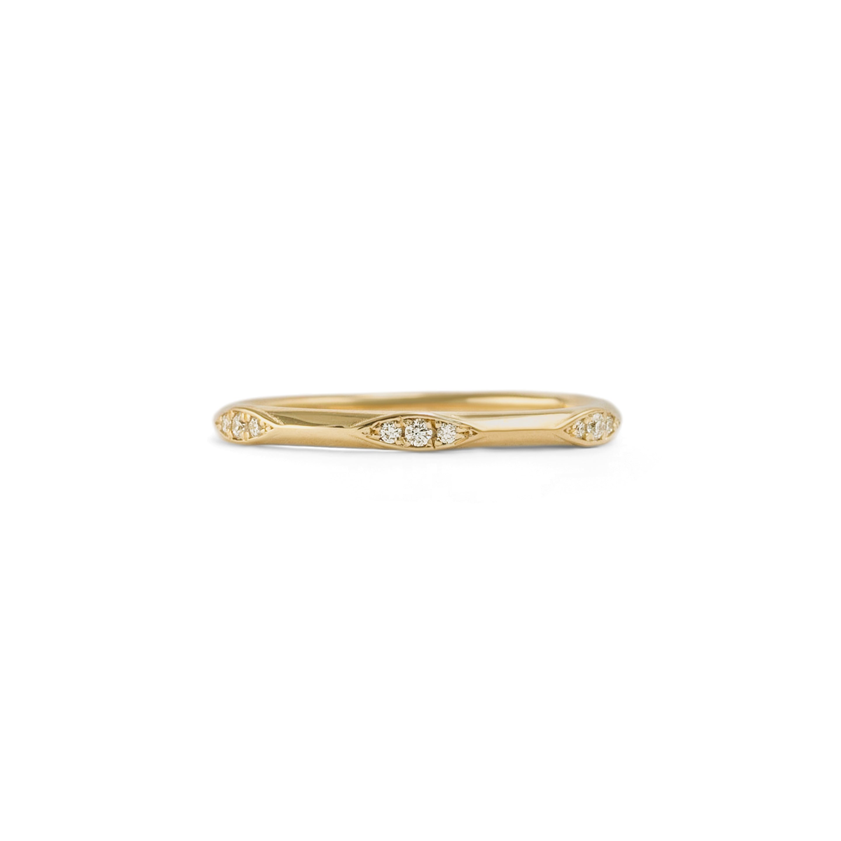 Front view of Demi Kinship Band / Pave Round Natural Diamonds by Sandy Rubin