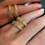 Twin Scorpion Ring / Elongated Hexagon Lab Diamond