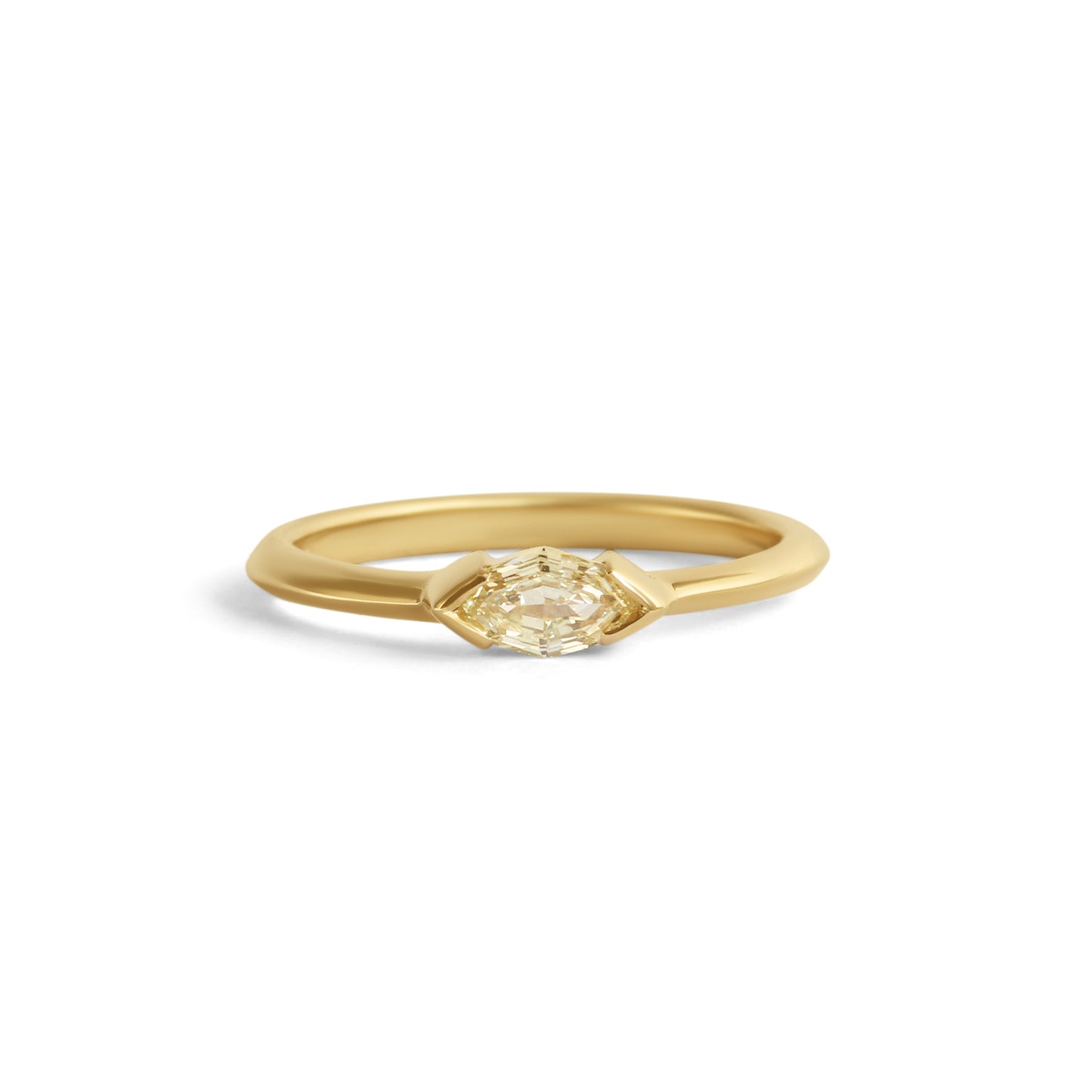 Sideways Ring / Antique Lozenge Diamond .39ct