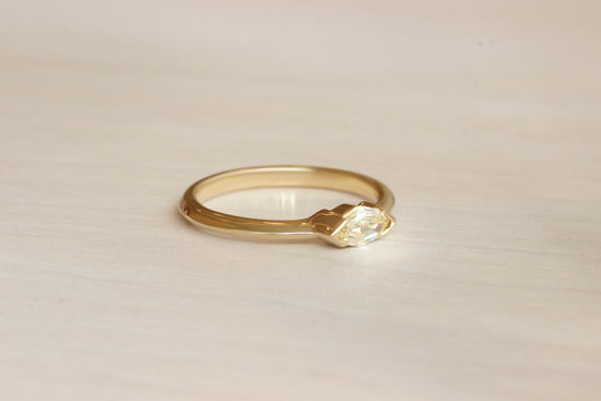 Sideways Ring / Antique Lozenge Diamond .39ct
