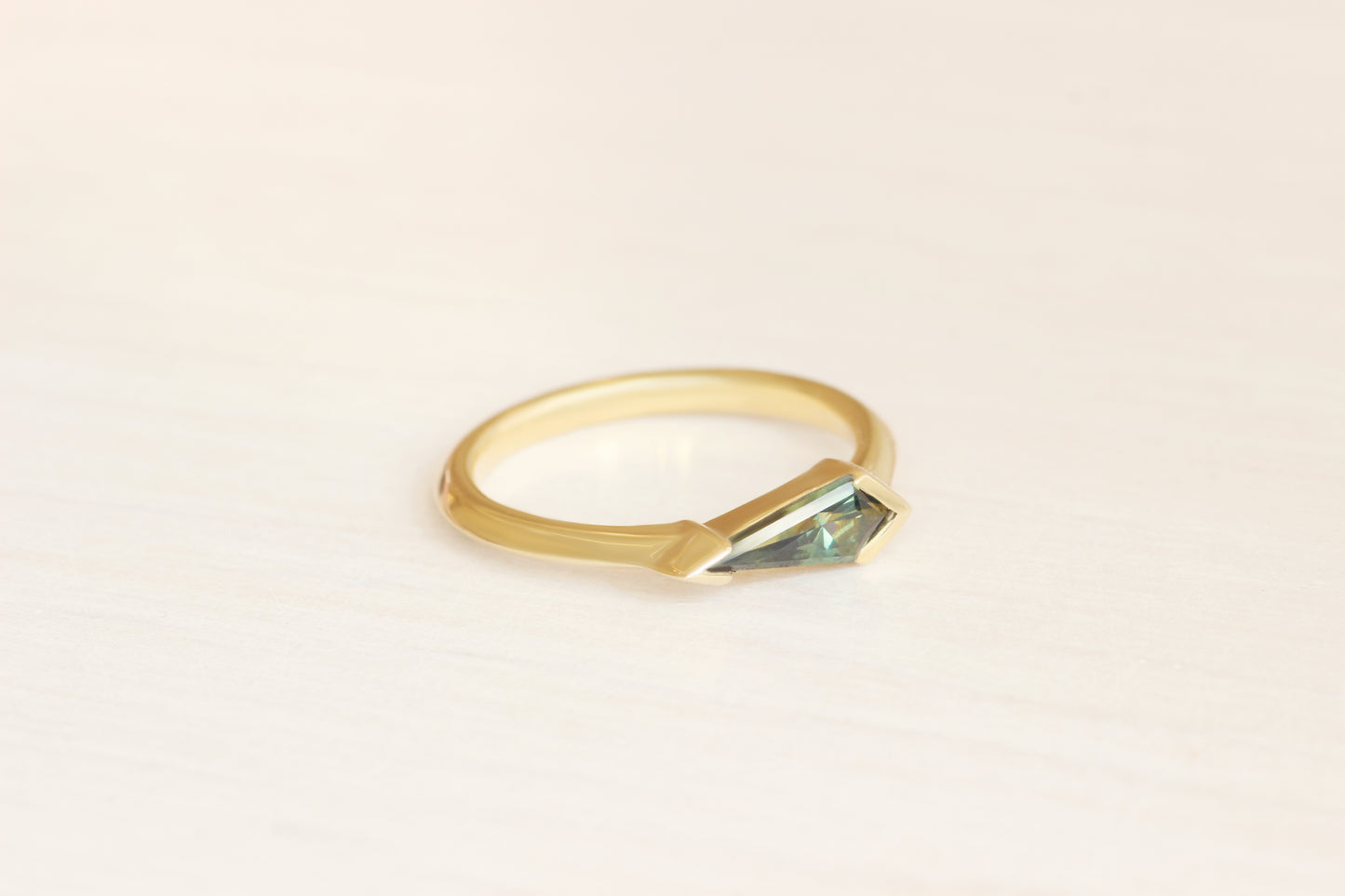 Sideways Ring / Kite Bicolor Sapphire .62ct