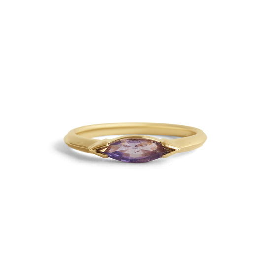 Load image into Gallery viewer, Sideways Ring / Marquise Purple Sapphire .79ct
