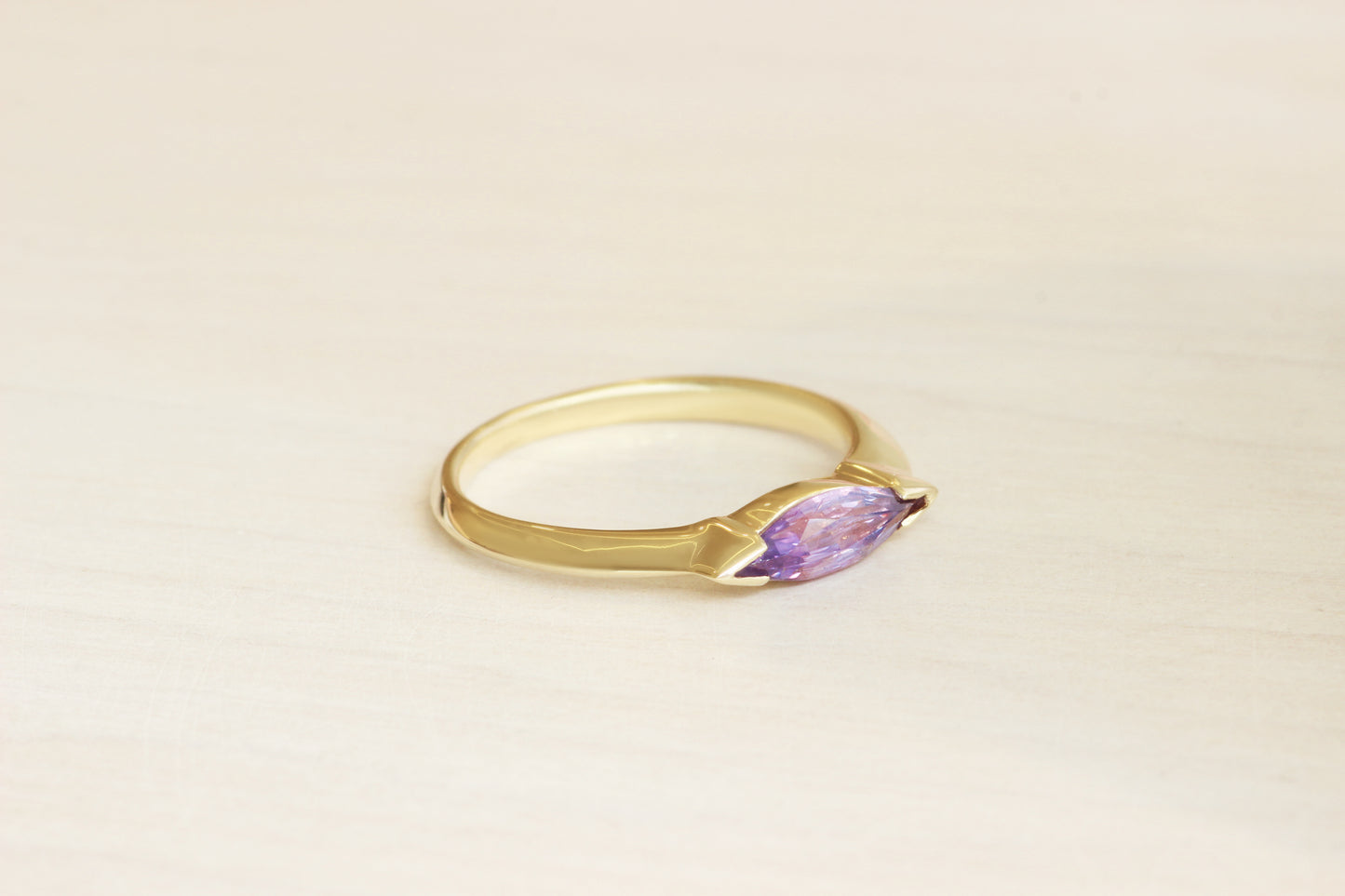 Sideways Ring / Marquise Purple Sapphire .79ct