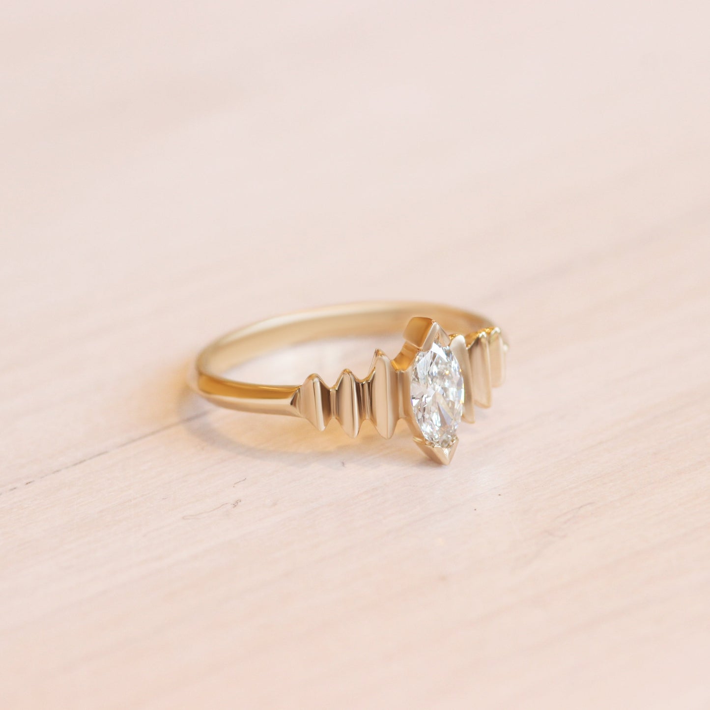 Edge Ring Small / Lab Marquise Diamond .30ct