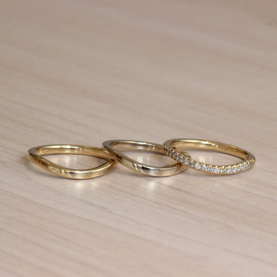 Soft Curve Flat Band / Diamonds - Goldpoint Studio - Greenpoint, Brooklyn - Fine Jewelry