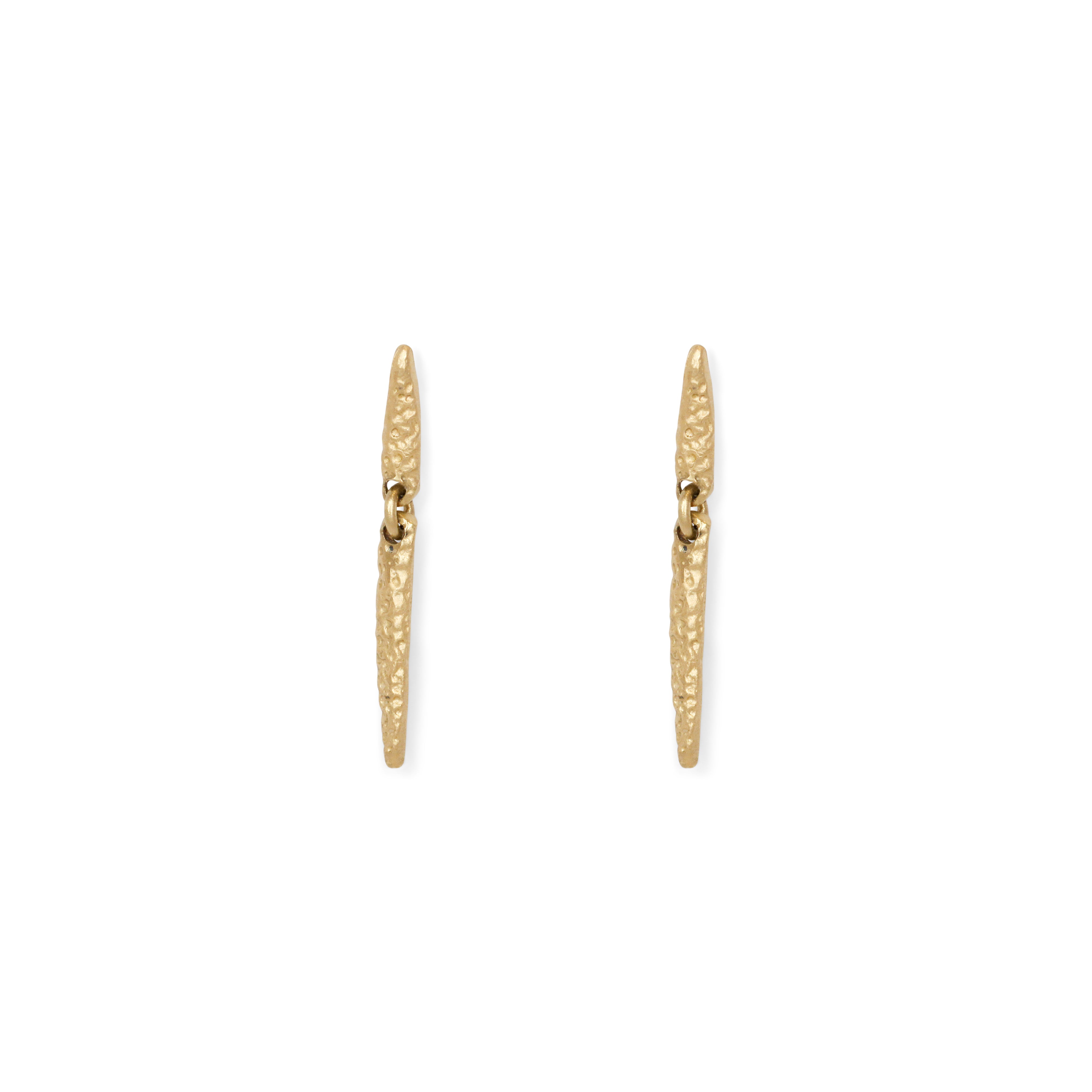 Front view of Spine Drops Earrings by Erin Cuff