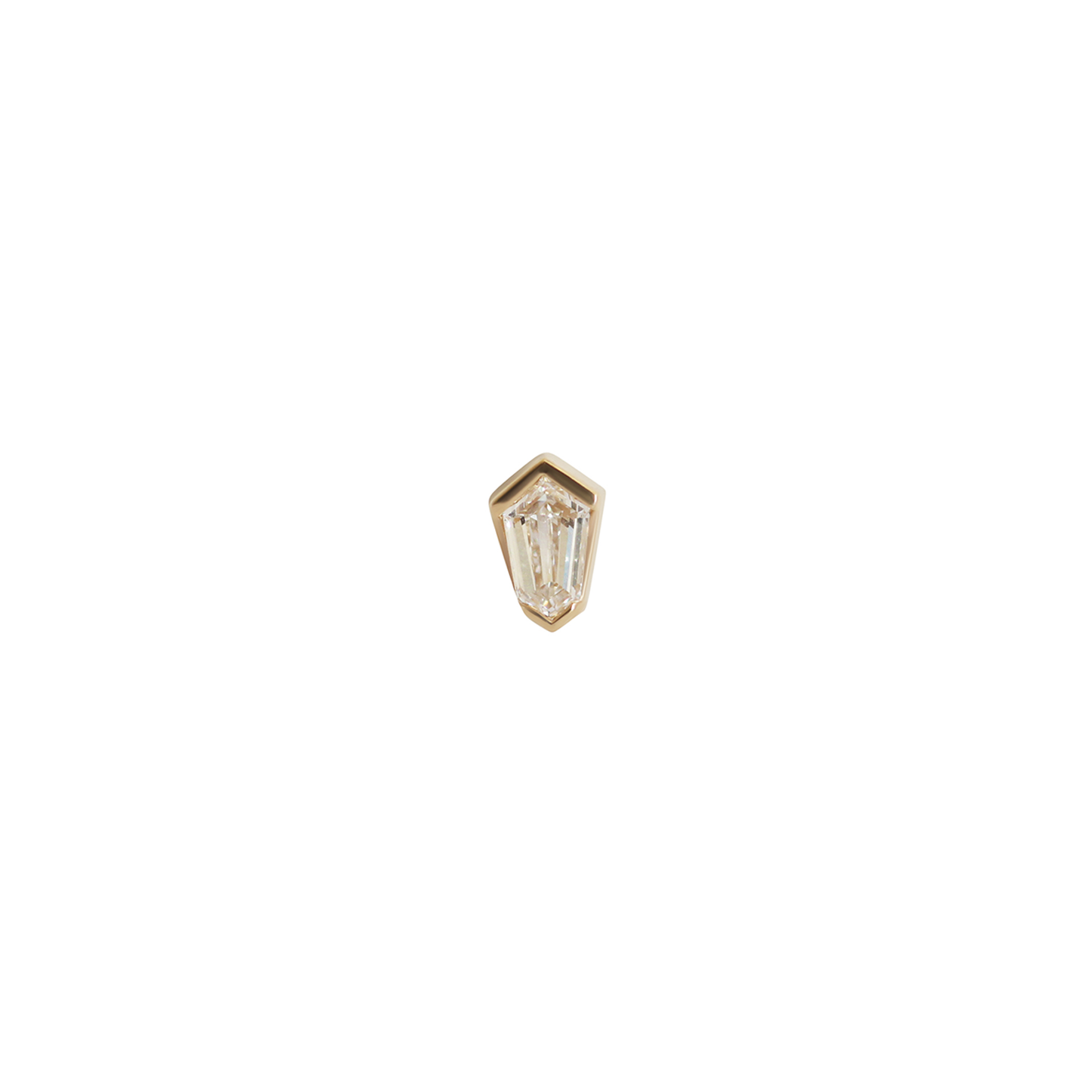 Split Bezel Earring / Shield Diamond + Yellow Gold