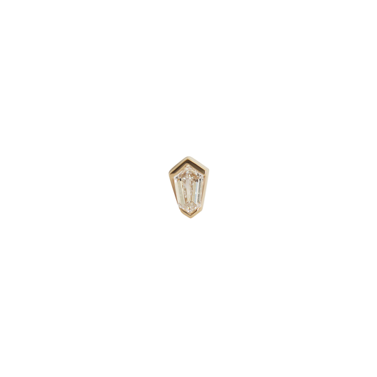 Split Bezel Earring / Shield Diamond + Yellow Gold by Goldpoint