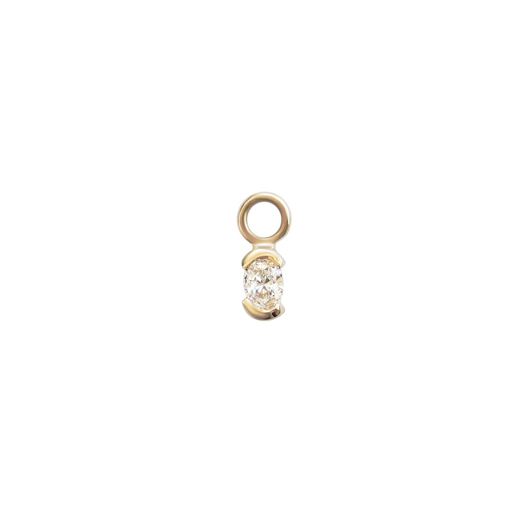 Split Bezel Charm / Lab Oval Diamond by Goldpoint