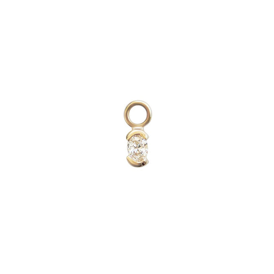 Split Bezel Charm / Lab Oval Diamond by Goldpoint