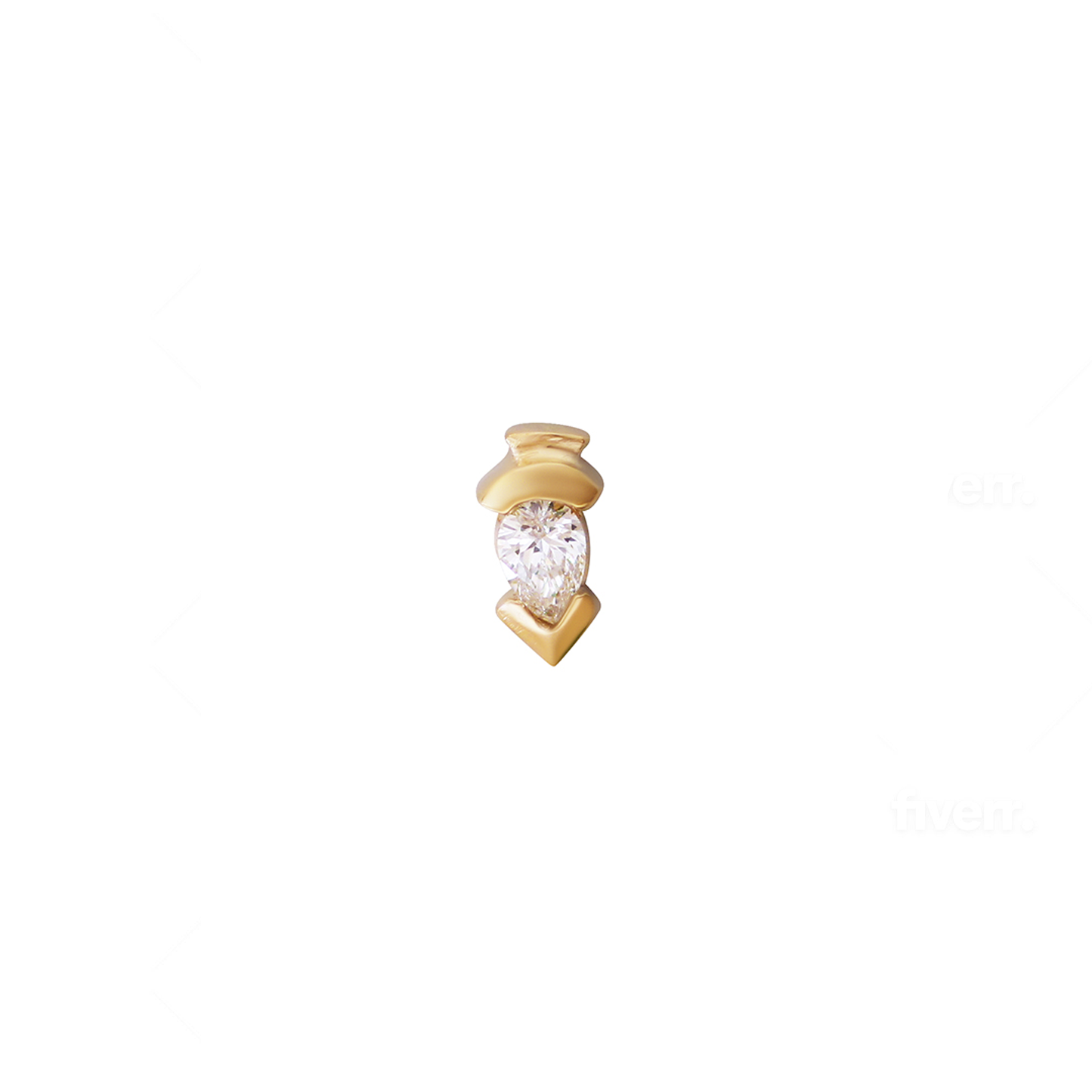 Step Earring / Lab Pear Diamond by Goldpoint