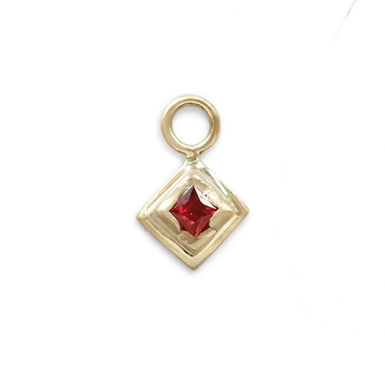 Load image into Gallery viewer, Step Square Charm / Princess Ruby
