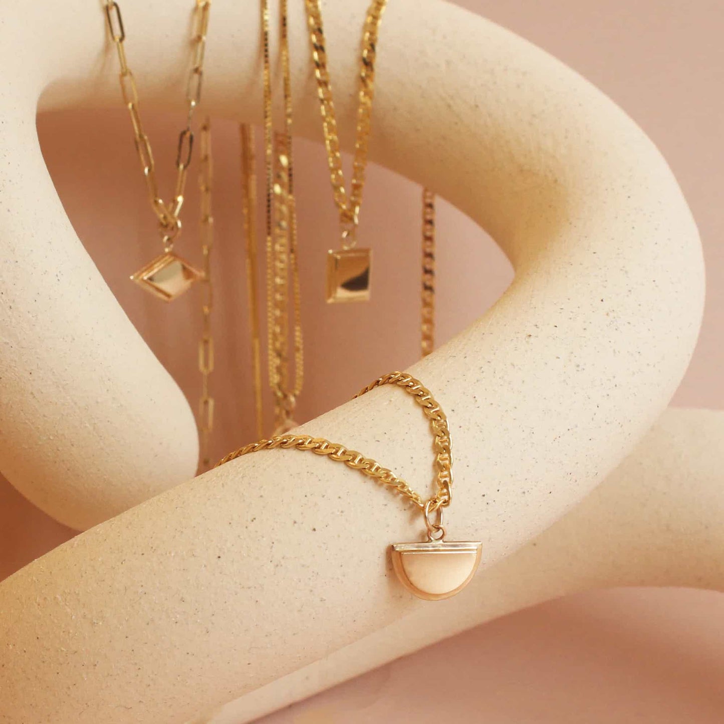 Step Frame Charm / Half Moon by Goldpoint