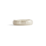 Front view of Cornice Band Wide Flat in 14k White Gold