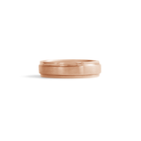 Front view of Cornice Band Wide Flat in 18k Rose Gold