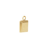 Side view of Step Frame Charm / Square by Goldpoint Jewelry