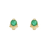 Front view of a pair of Step Mazunte Earring / Emerald