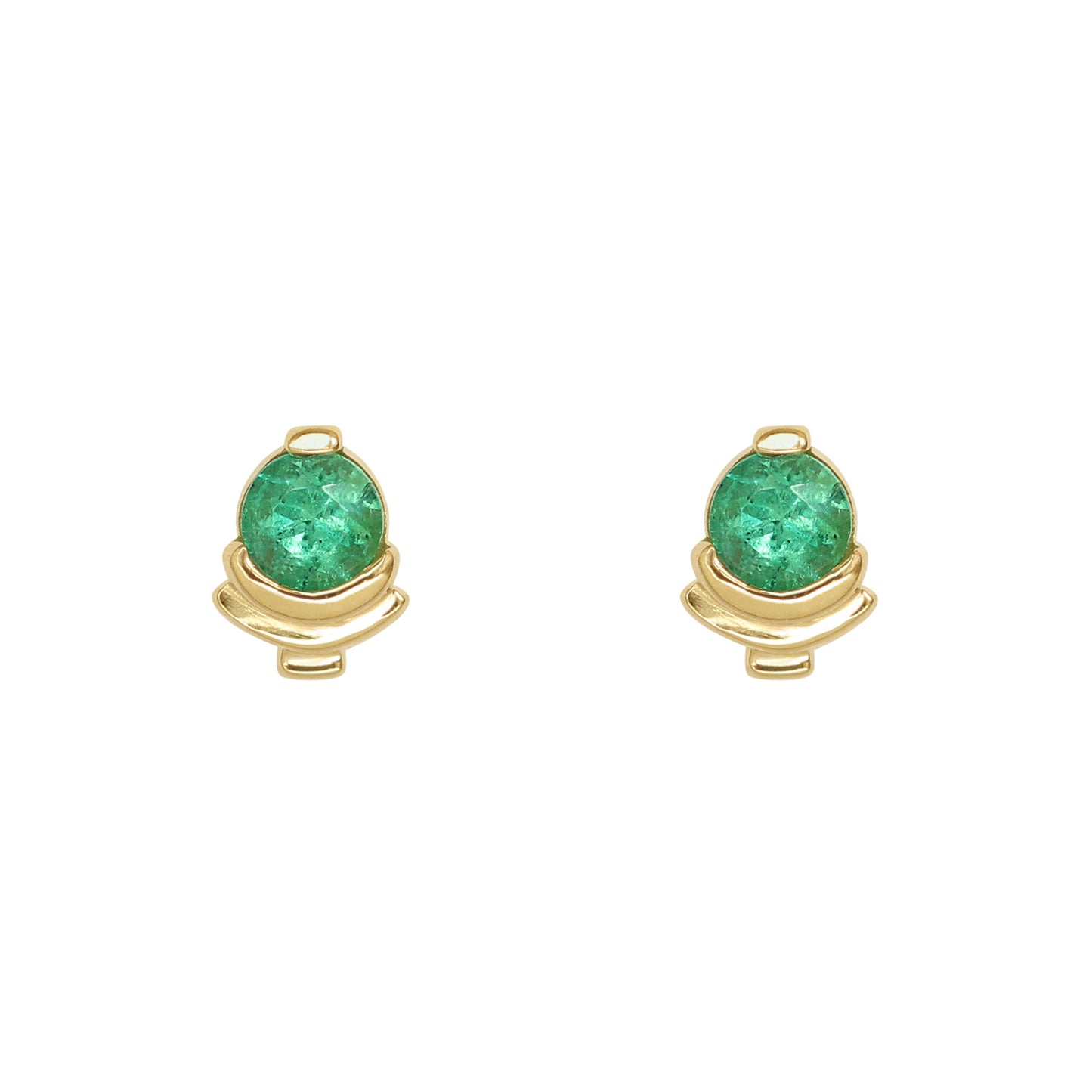 Front view of a pair of Step Mazunte Earring / Emerald