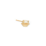 Angled side view of Step Pyramid Earring / Lab Baguette Diamond by Goldpoint Jewelry