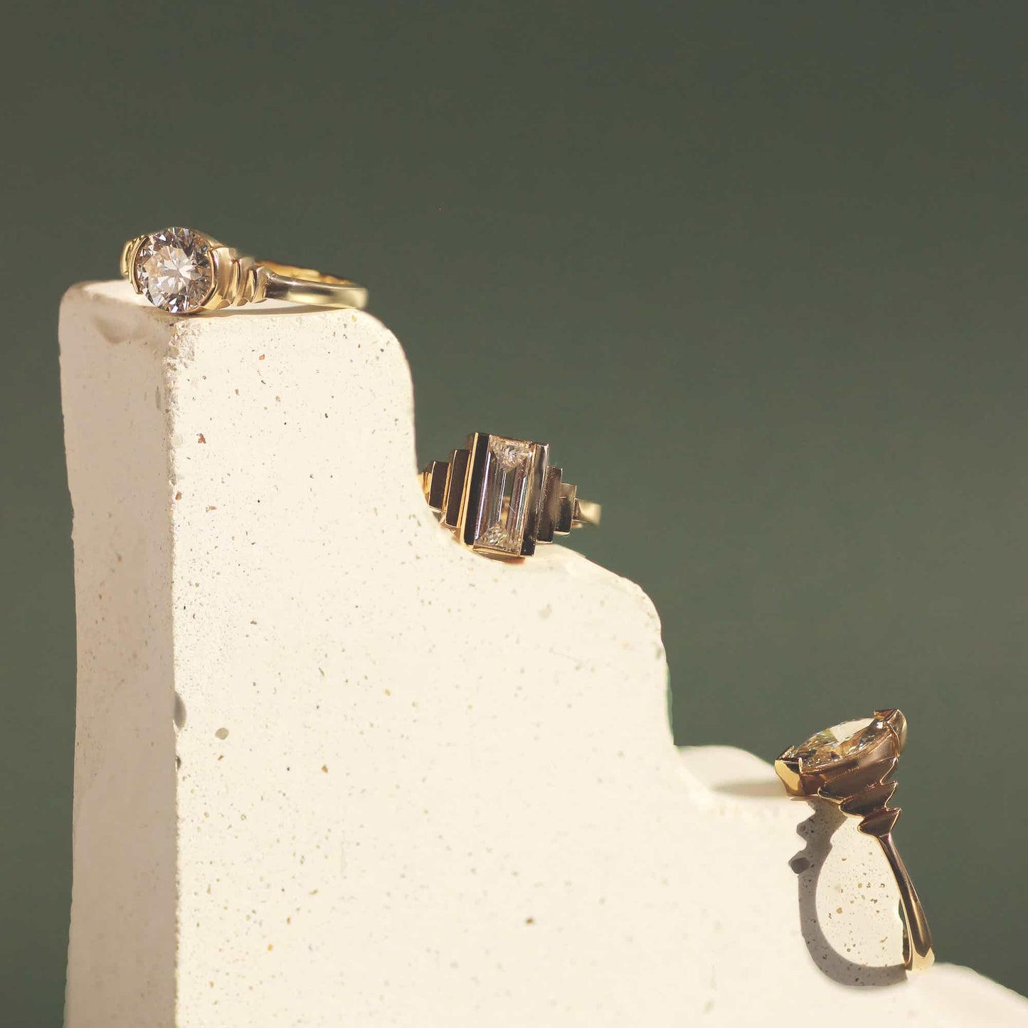 Step Ring / Lab Baguette Diamond .57ct